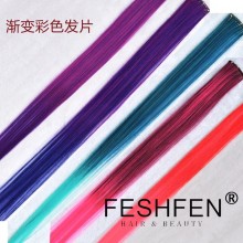 FESHFEN渐变色假发片彩色女款一片式挑染接发无痕彩发片直发头发