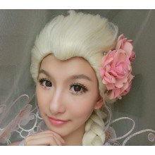 Hair Cap + Blonde Cosplay Wig Party Braid Hair Wigs