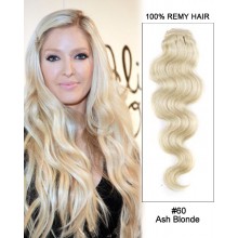 16” #60 Ash Blonde 7pcs Body Wave 100% Remy Hair Clip in Extensions