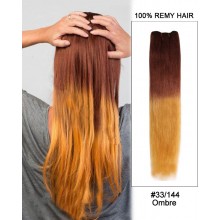 18” #33/144 Ombre  Straight Weave Remy Hair Weft Human Hair Extensions