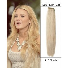 20” #16 Blonde Straight Weave Remy Human Hair Extensions