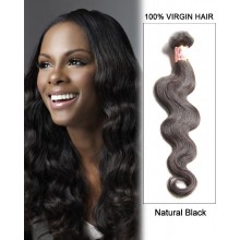 18” Natural Black Body Wave Brazilian Remy Hair Weave Weft Human Hair Extensions