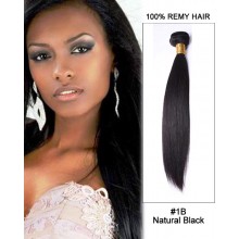 16” #1B Natural Black Straight Weave 100% Remy Hair Human Hair Extensions