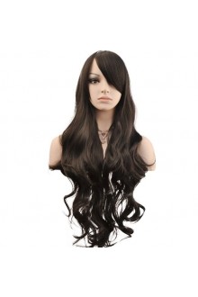 Wigs Long Curly Wavy Wig Cosplay Costume Parties Wig(Black)