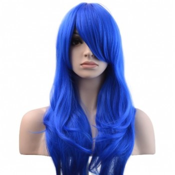 Wig Long Big Wavy Hair Women Cosplay Party Costume Wig(Blue)