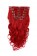16”  7pcs Red Body Wave 100% Remy Hair Clip In Hair Extensions