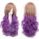 Women and Girl Wig Gradient Long Hair Heat Resistant Curly Cosplay Wigs Harajuku Style Lolita (Purple+Brown)