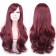Wig Gradient Long Curly Hair Women and Girl Daily Cosplay Party Costume Wig(Wine red)